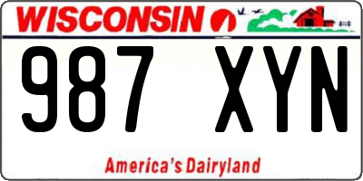 WI license plate 987XYN