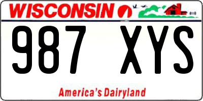 WI license plate 987XYS