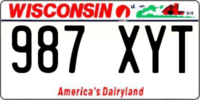 WI license plate 987XYT