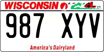 WI license plate 987XYV