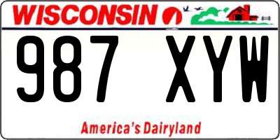 WI license plate 987XYW