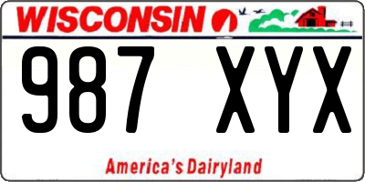 WI license plate 987XYX