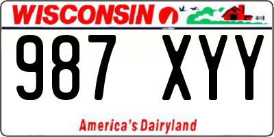 WI license plate 987XYY
