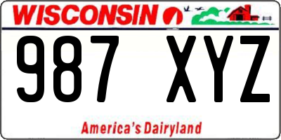 WI license plate 987XYZ
