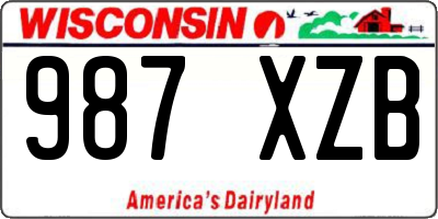 WI license plate 987XZB