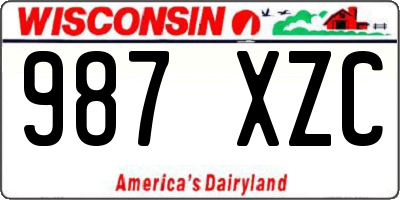 WI license plate 987XZC