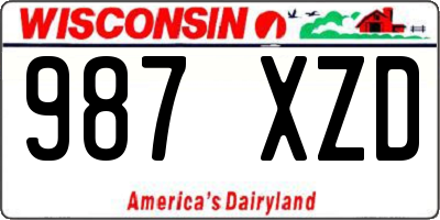 WI license plate 987XZD