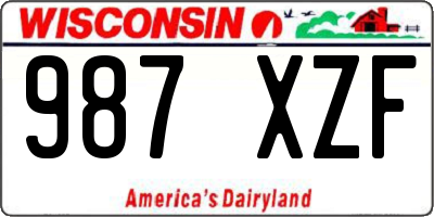 WI license plate 987XZF