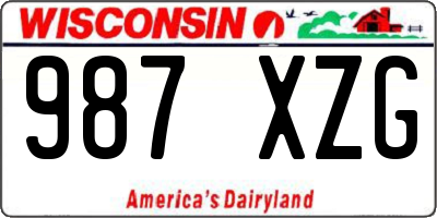 WI license plate 987XZG