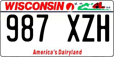 WI license plate 987XZH