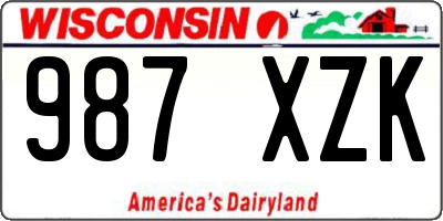 WI license plate 987XZK