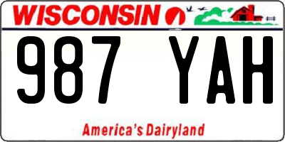 WI license plate 987YAH