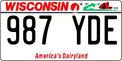 WI license plate 987YDE