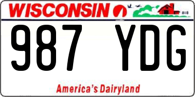 WI license plate 987YDG