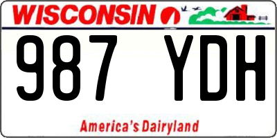 WI license plate 987YDH