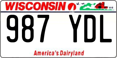 WI license plate 987YDL