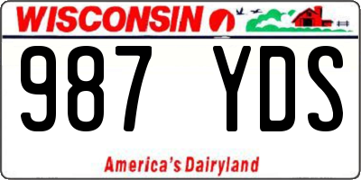 WI license plate 987YDS