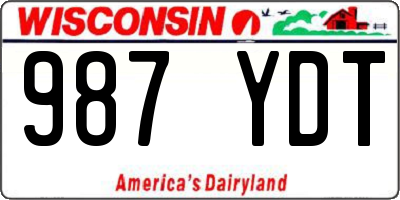 WI license plate 987YDT