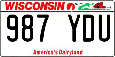 WI license plate 987YDU