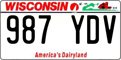 WI license plate 987YDV