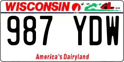 WI license plate 987YDW