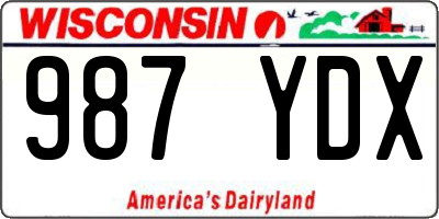 WI license plate 987YDX
