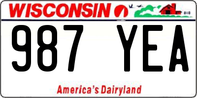 WI license plate 987YEA