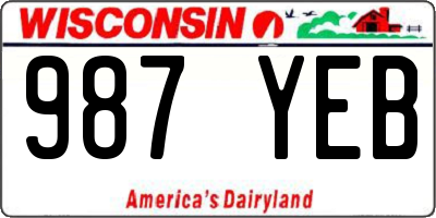 WI license plate 987YEB