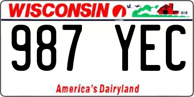 WI license plate 987YEC
