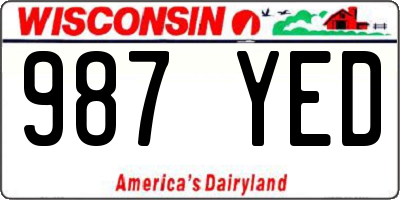 WI license plate 987YED