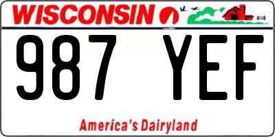 WI license plate 987YEF
