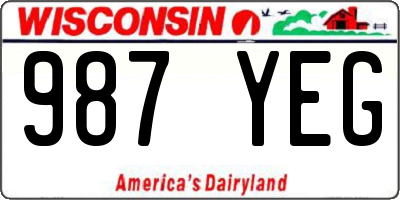 WI license plate 987YEG