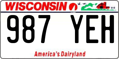 WI license plate 987YEH