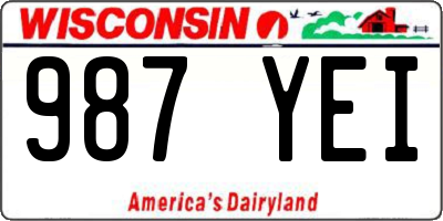 WI license plate 987YEI