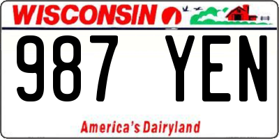 WI license plate 987YEN