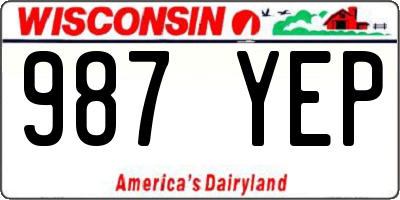 WI license plate 987YEP