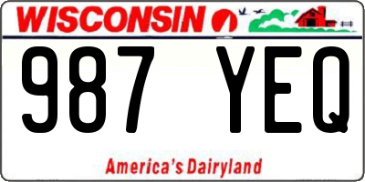 WI license plate 987YEQ