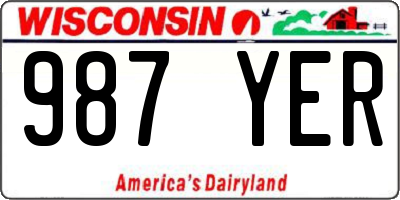WI license plate 987YER