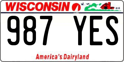 WI license plate 987YES