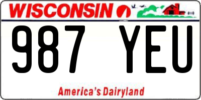 WI license plate 987YEU