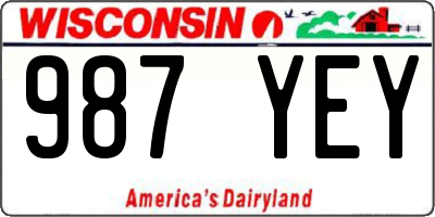 WI license plate 987YEY