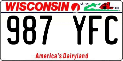 WI license plate 987YFC