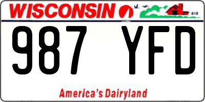 WI license plate 987YFD