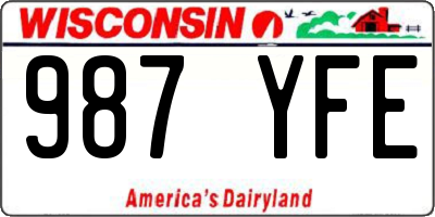 WI license plate 987YFE