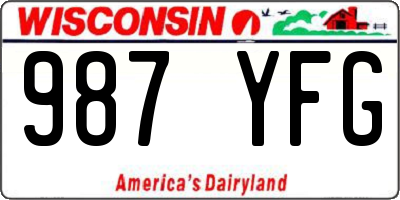 WI license plate 987YFG