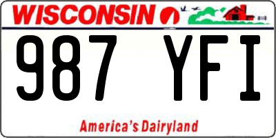 WI license plate 987YFI