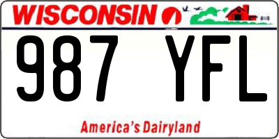 WI license plate 987YFL