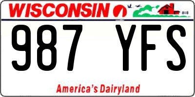 WI license plate 987YFS