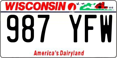 WI license plate 987YFW