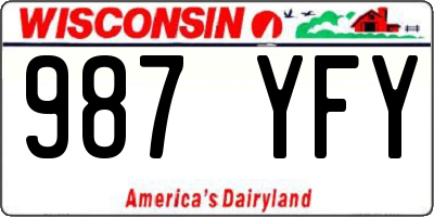 WI license plate 987YFY